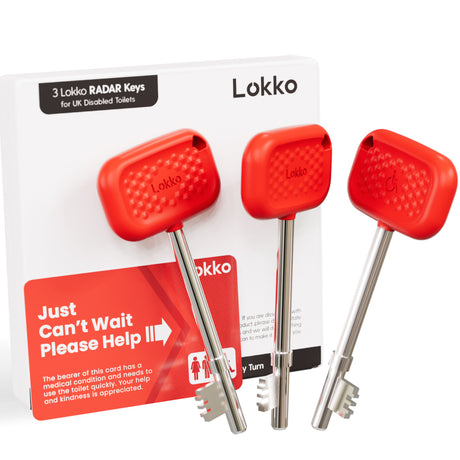 Lokko Disabled Toilet Radar Keys (3 Keys) Boxed with Medical Card