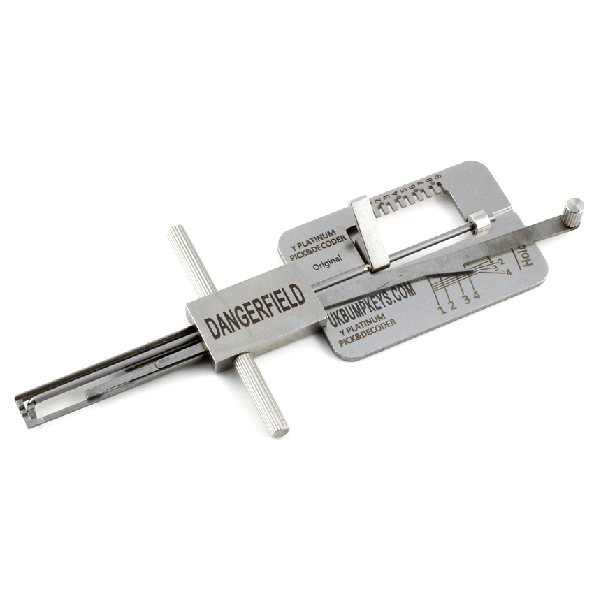 Dangerfield Yale Dimple Platinum 3 Star Lock Pick + Decoder at alternate angle