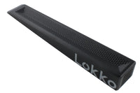 A black textured metal door wedge for locksmiths with the brand name 'Lokko' printed in white on one end, shown on a plain white background.