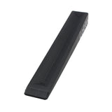 A black textured plastic wedge with a textured surface and a small white printed brand mark, shown on a plain white background.