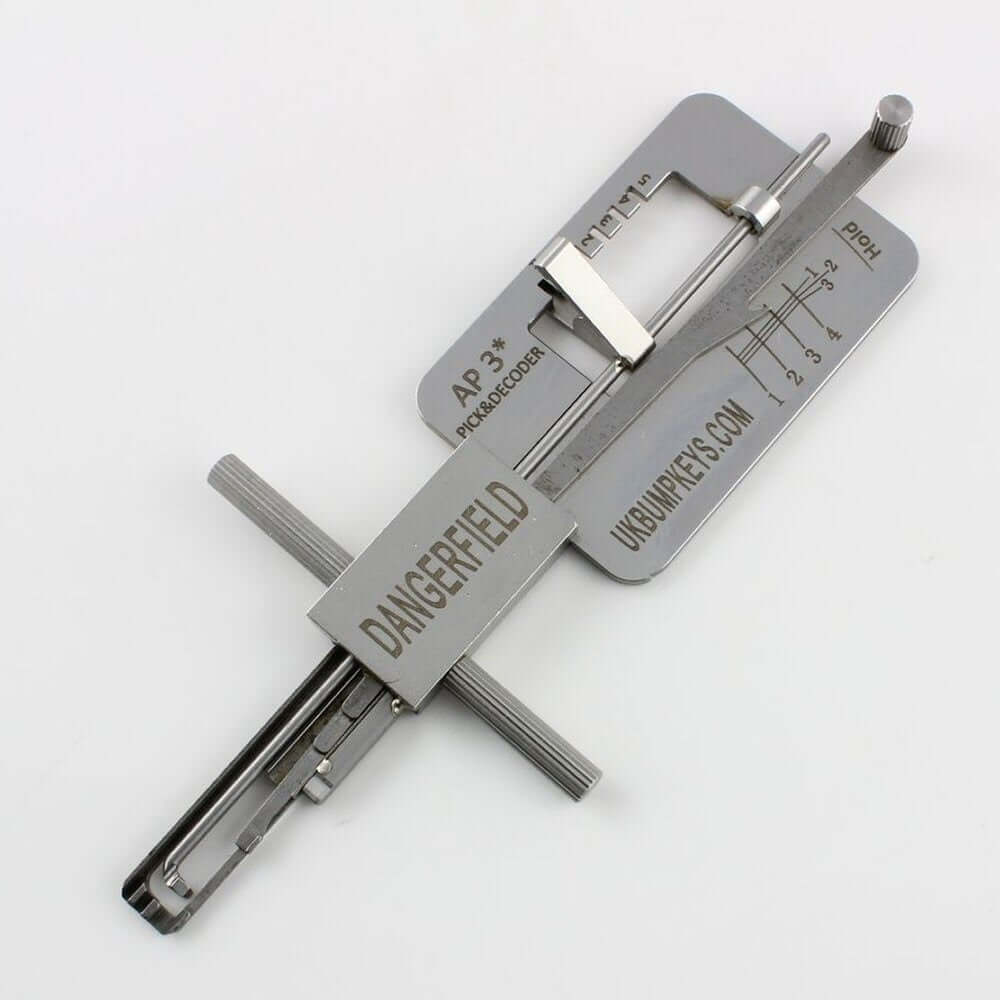 Metal tool with 'Dangerfield' branding on a white background