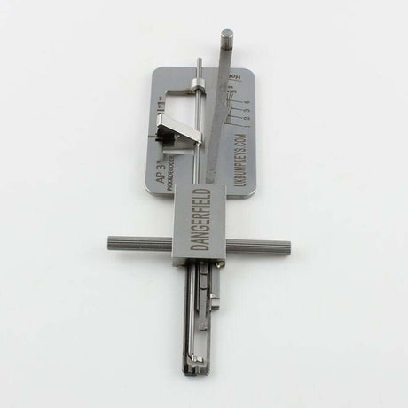 Metal tool with 'DANGERFIELD' branding on a white background