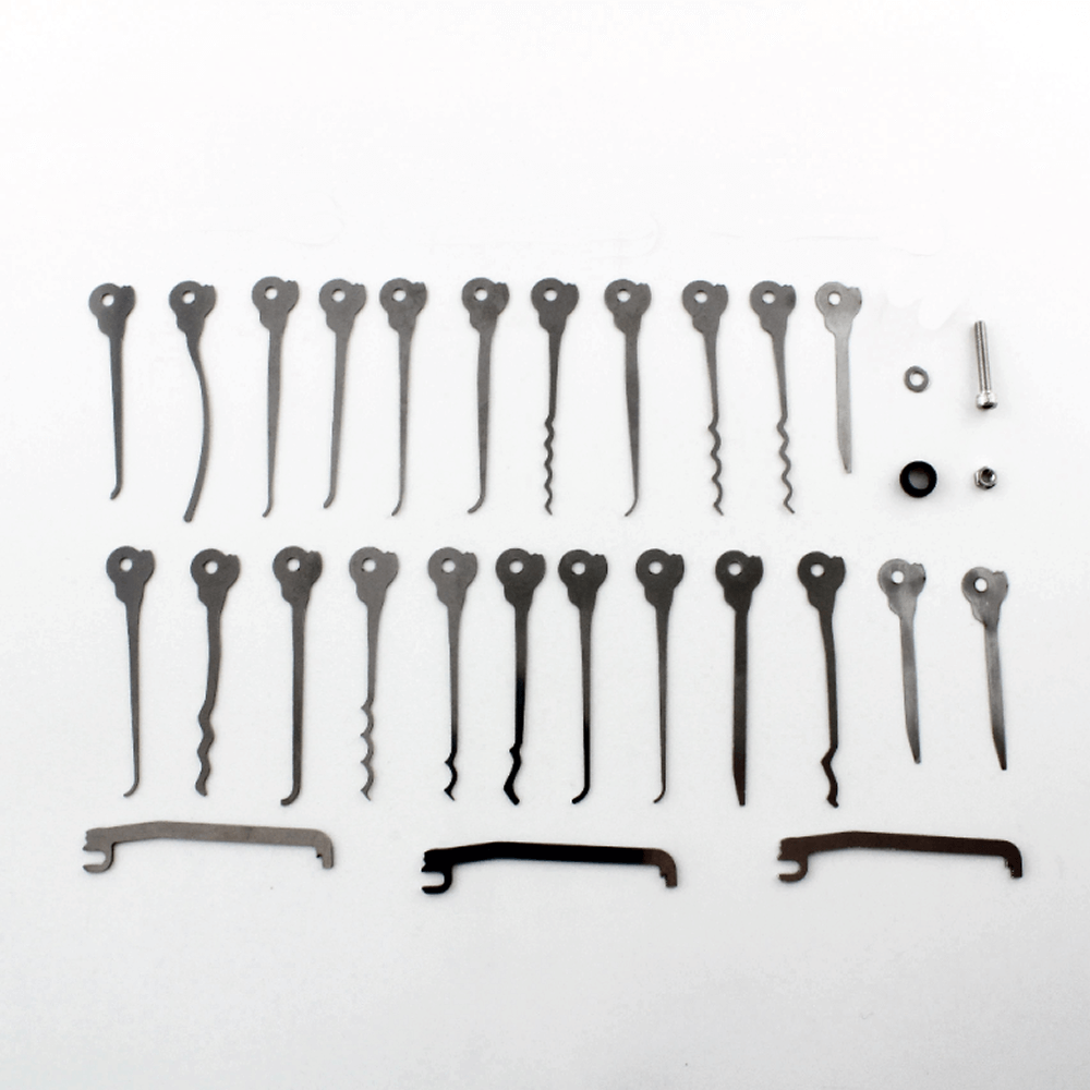 Full image of all Dangerfield EDC Skeleton Expansion ock Pick Set tools
