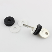A selection of Dampeners for lock bumping, with two on a bump key, on a white background