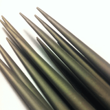 Selection of Swiss No 4 Impressioning file tips detail on a white background