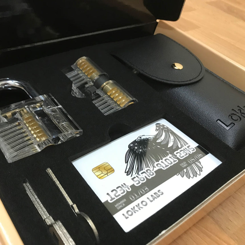 Beginners Lock Pick Set in a box: Extensive Lock Pick Set, Spy Card Kit + Practice Locks and Dummies guide