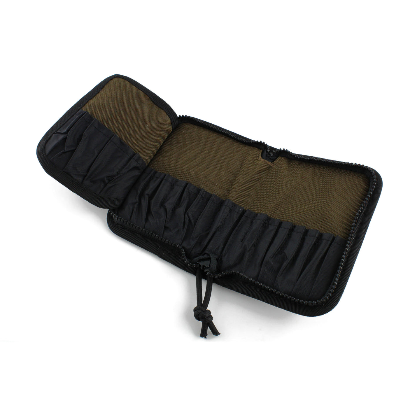 Dangerfield Jackal lock pick case open and tilted, showing the depth of the individual tool pockets