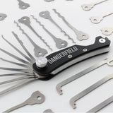 Dangerfield SKELETON Lock Pick EDC Multi-Tool featuring lightweight aerospace-grade aluminium body and adjustable lock picks.