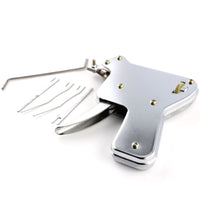 Lokko manual pick gun close-up showing the needle holder and snap mechanism