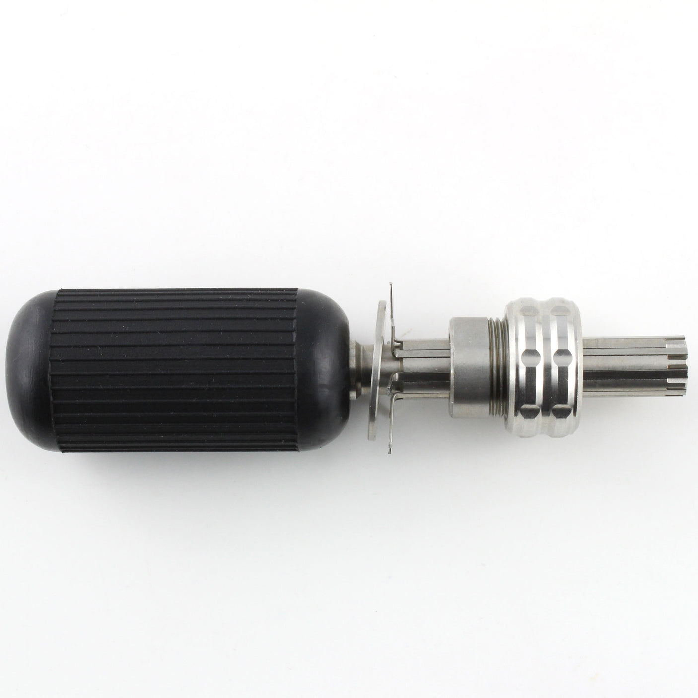 Side layout of the Lokko 7-pin tubular pick, numbered decoder key and hex adjustment key