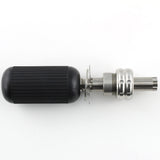 Side layout of the Lokko 7-pin tubular pick, numbered decoder key and hex adjustment key