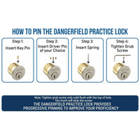 Repinnable Practice Lock Kit + Pins, Springs, Stoppers, Hex Allen Key