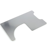 Close view of the Lokko latch shim steel showing its smooth finish and shaped profile