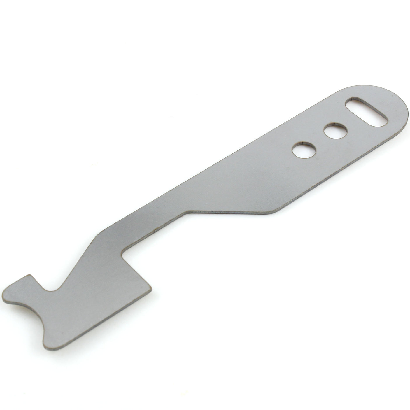 Lokko Pocket Shove-It mini slim jim, a flat stainless steel latch bypass blade with a hooked working tip and keyring slot