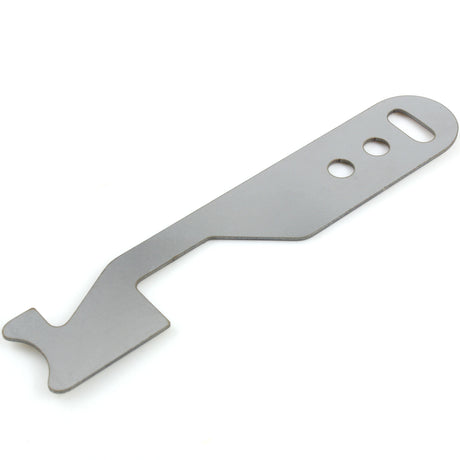 Lokko Pocket Shove-It mini slim jim, a flat stainless steel latch bypass blade with a hooked working tip and keyring slot