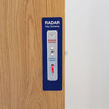 Radar Key Scheme lock on wooden door for disabled toilet access.