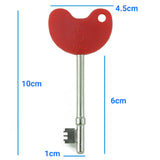 LOKKO Radar Disabled Toilet Key with Red Grip and Braille, showing product dimensions in centimeters.