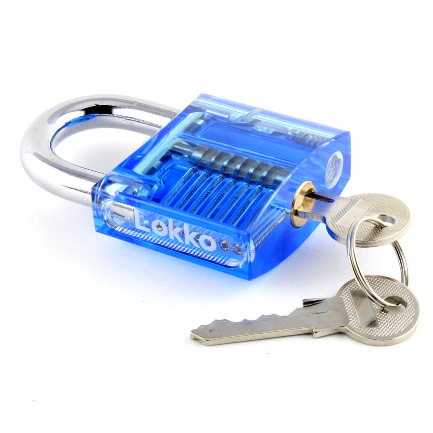 Clear Lock Picking Padlock + Visible Mechanism : Medium Difficulty - UKBumpKeys