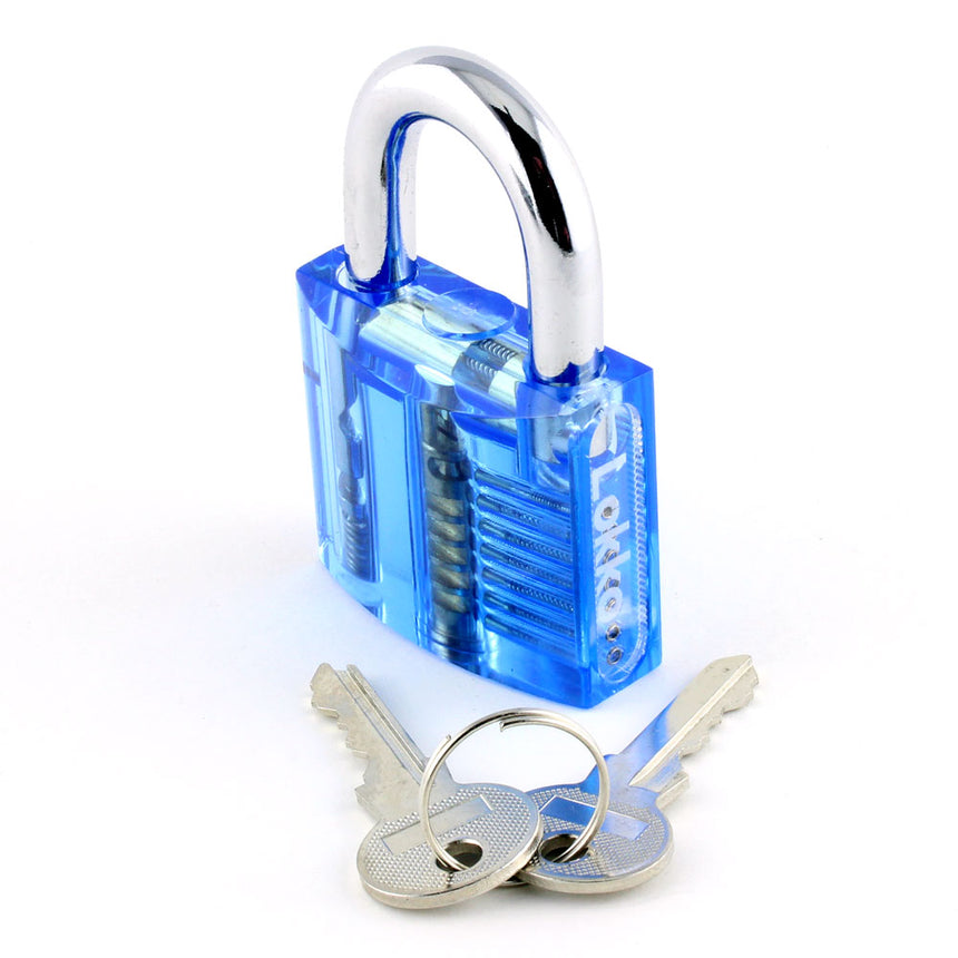 Clear Lock Picking Padlock + Visible Mechanism : Medium Difficulty - UKBumpKeys