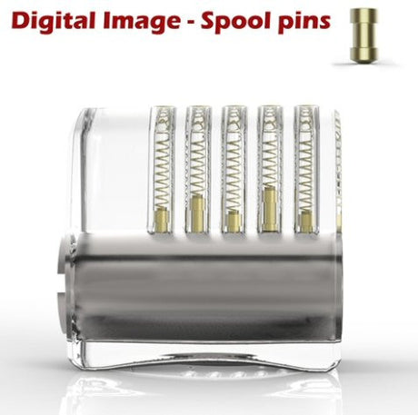 Clear Acrylic Practice Lock - SPOOL Pins - UKBumpKeys