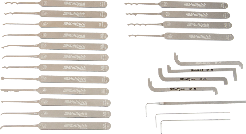 Multipick ELITE 23 Slim Lock Pick Set - 0.4mm - UKBumpKeys