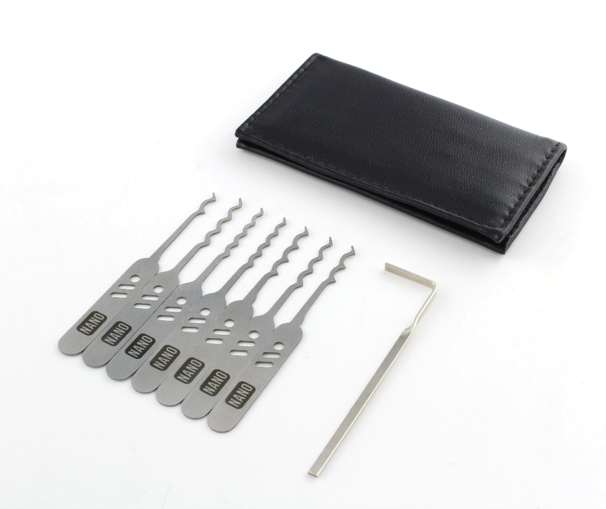 Dangerfield Lock Picking Rake Set + wrench + Leather Case