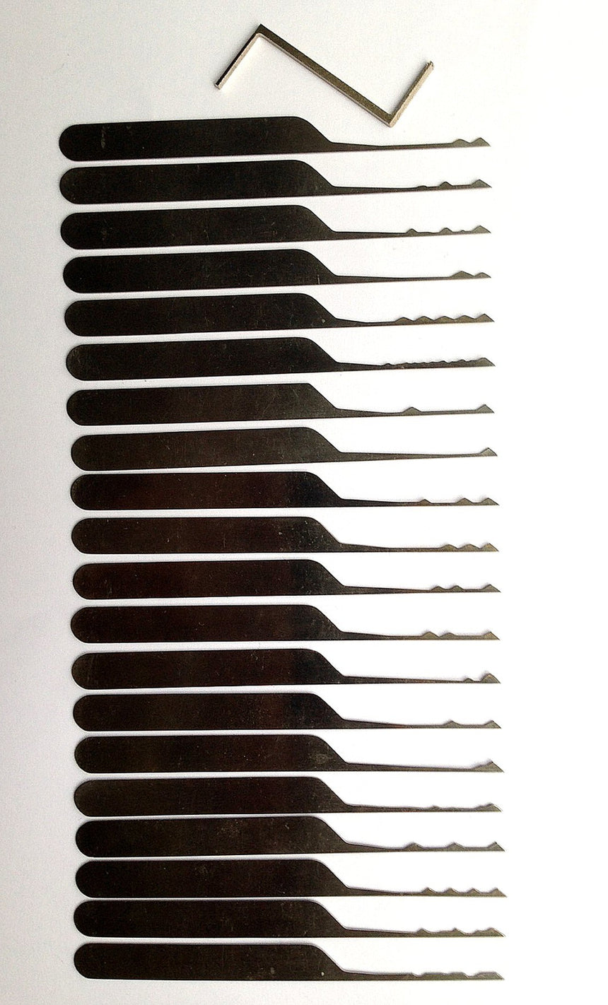 Wave Rakes XS - 20 Piece Lock Picking Rake Set - UKBumpKeys